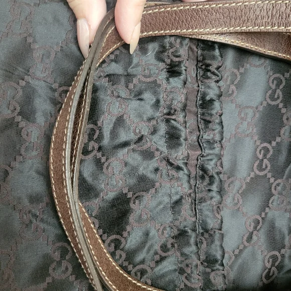 Gucci Charmy Boston Brown Suede Leather bag With Dust Bag. 11"Wx6"H 4.25D - Picture 11 of 11